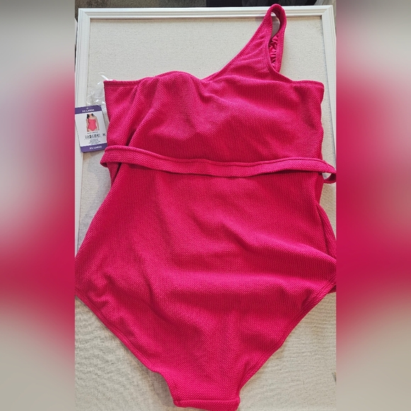 Loft Women's Asymmetrical Textured One-Piece Swimsuit - Picture 8 of 9